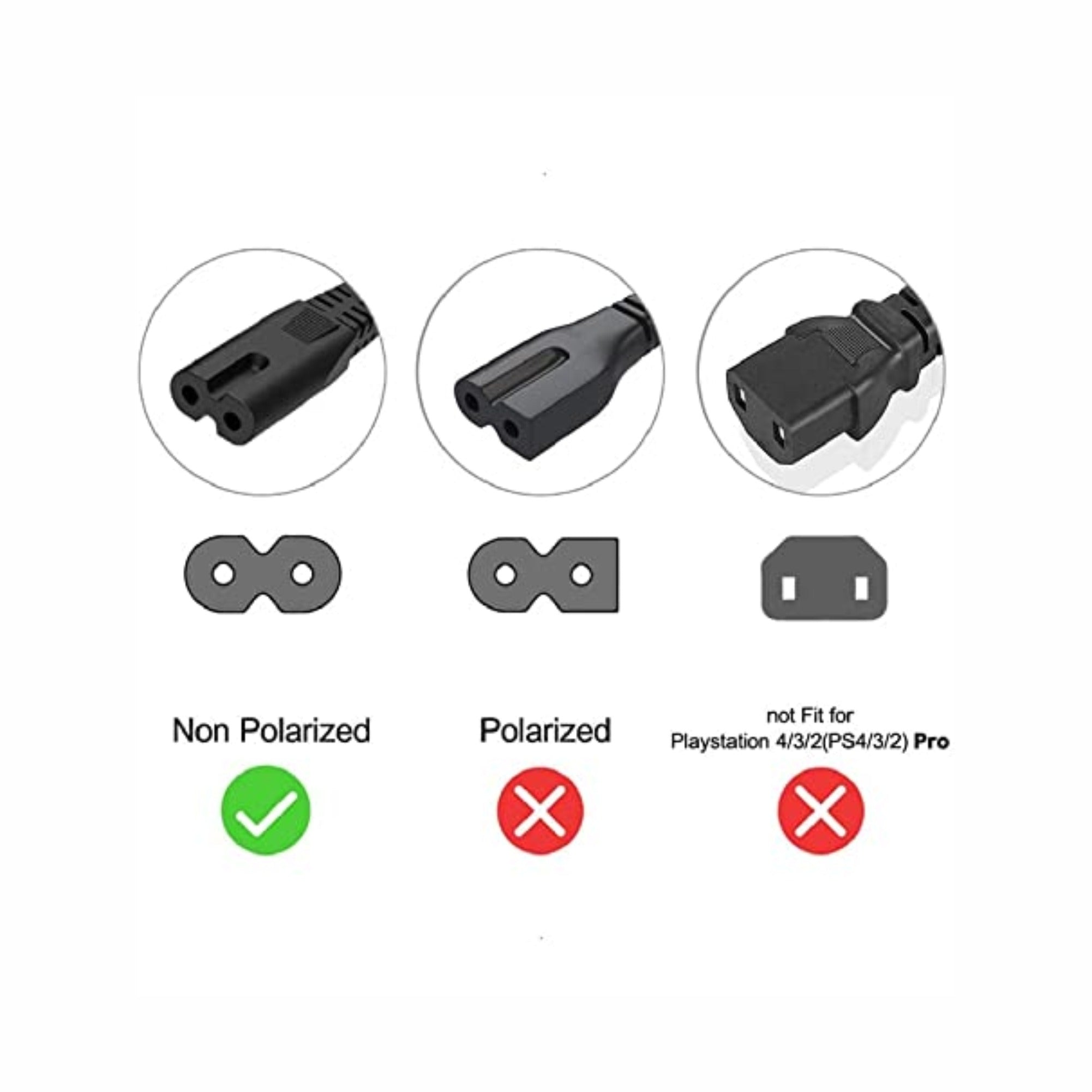 Ravtron 2 PIN POWER CORD (Pack of 5 Pcs)