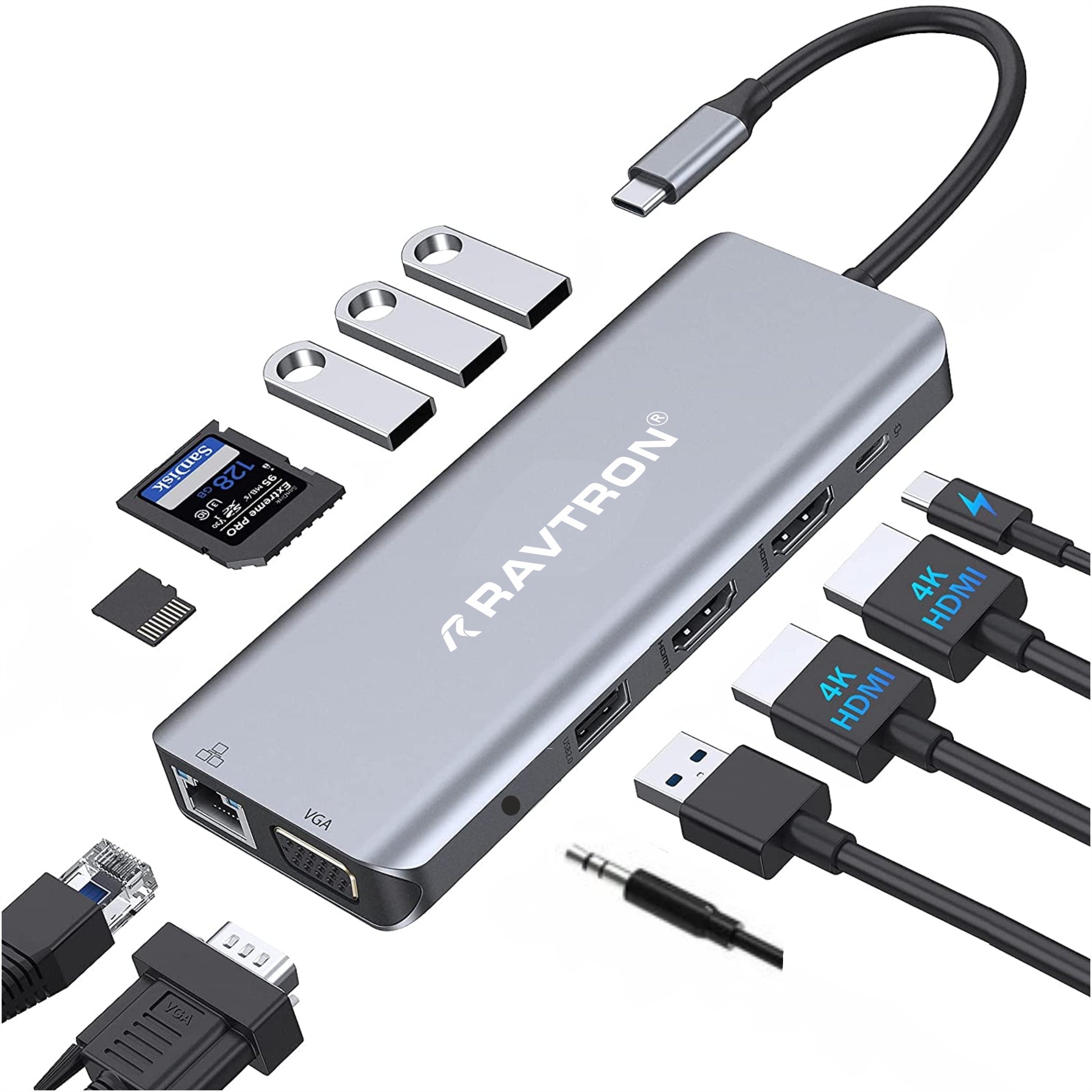 Ravtron Type C Docking Station 12 in 1