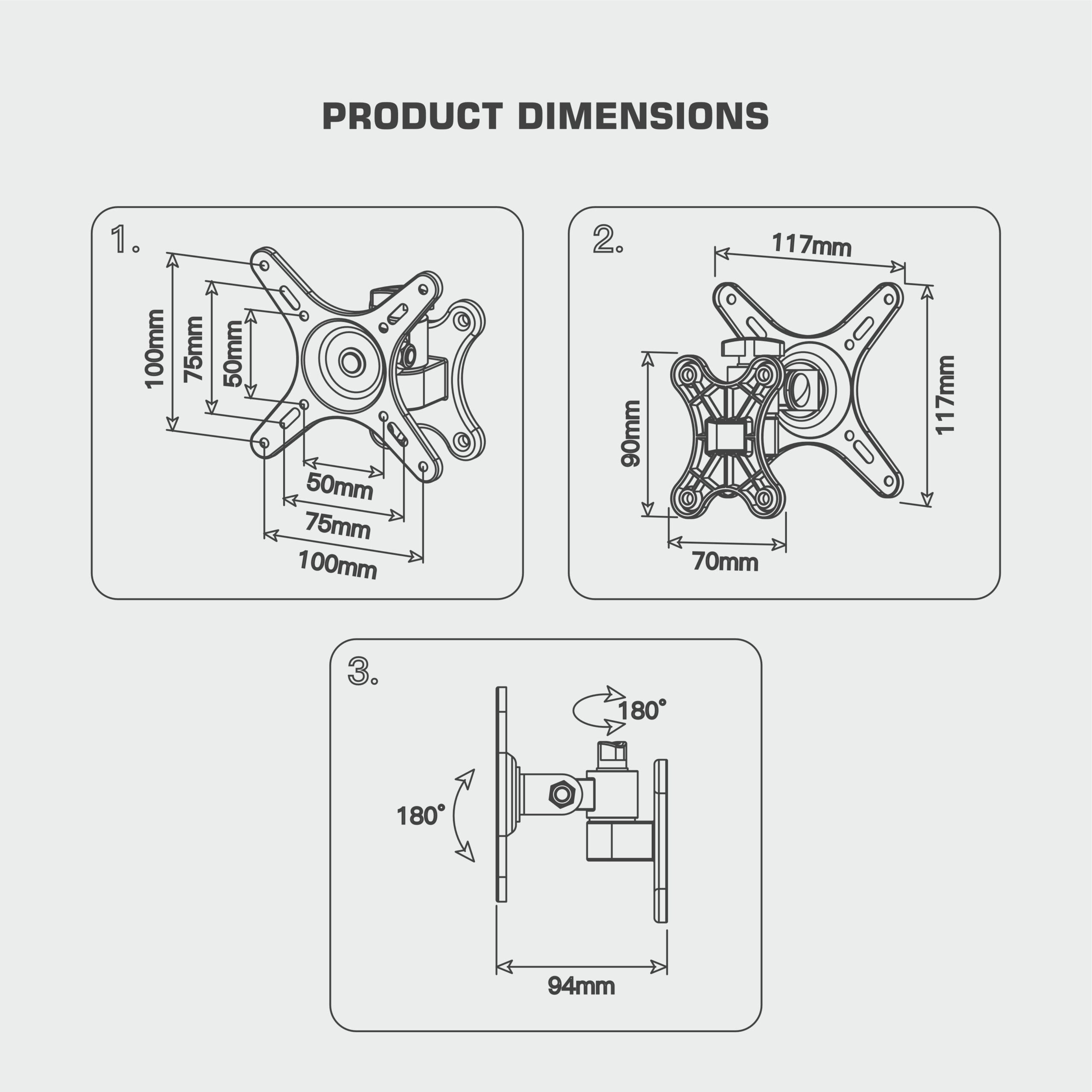 Ravtron Monitor Tilt Wall Mount 14″ – 29″ (R-MT1429-S120)