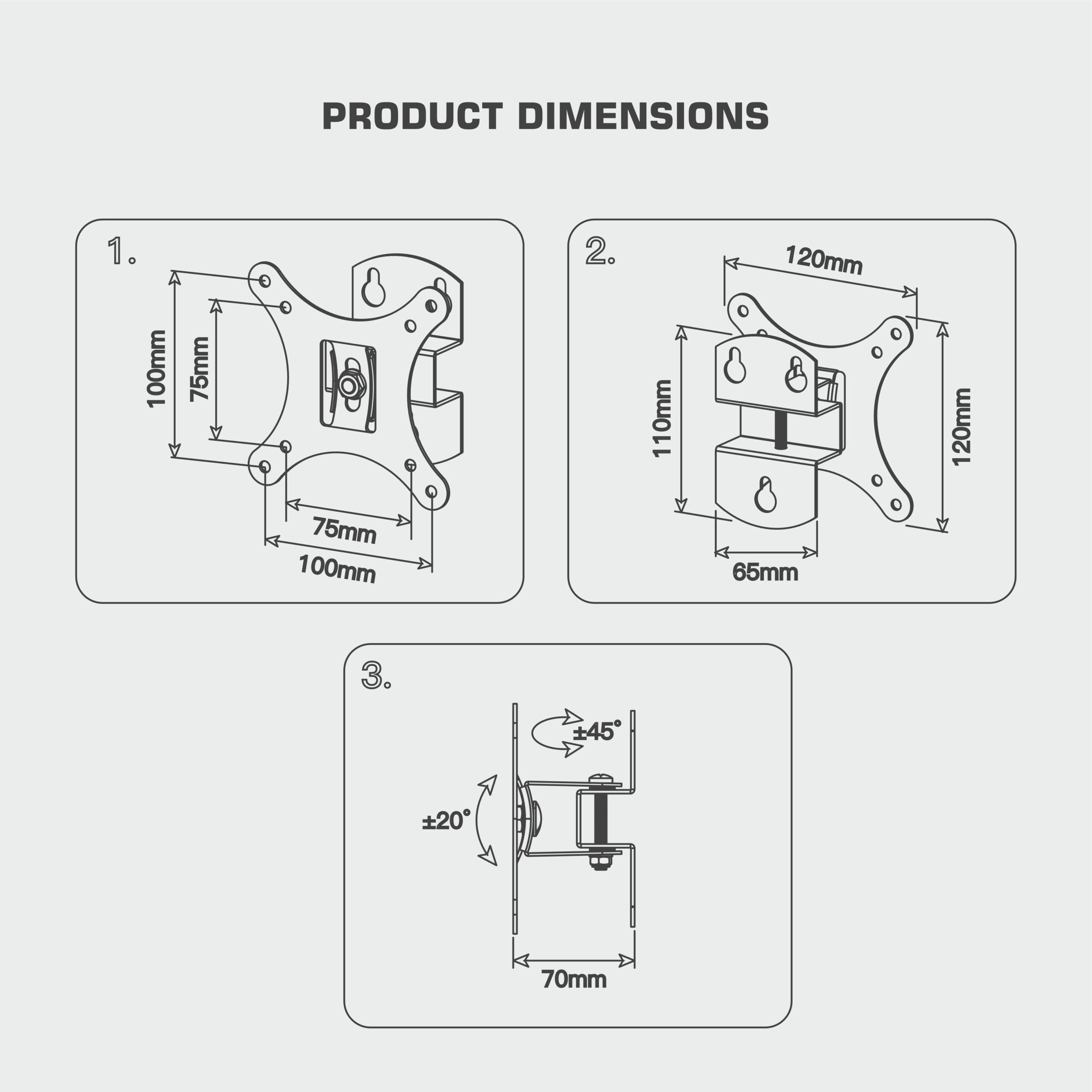 Ravtron Monitor Tilt Wall Mount 14″ – 29″ (R-MT1429-T20)